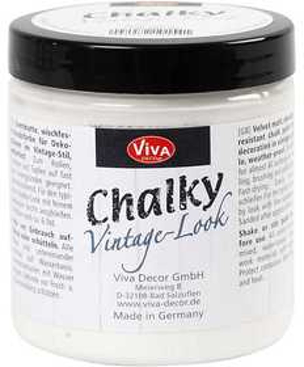 Chalky vintage look verf, white (100), 250ml [HOB-24321]